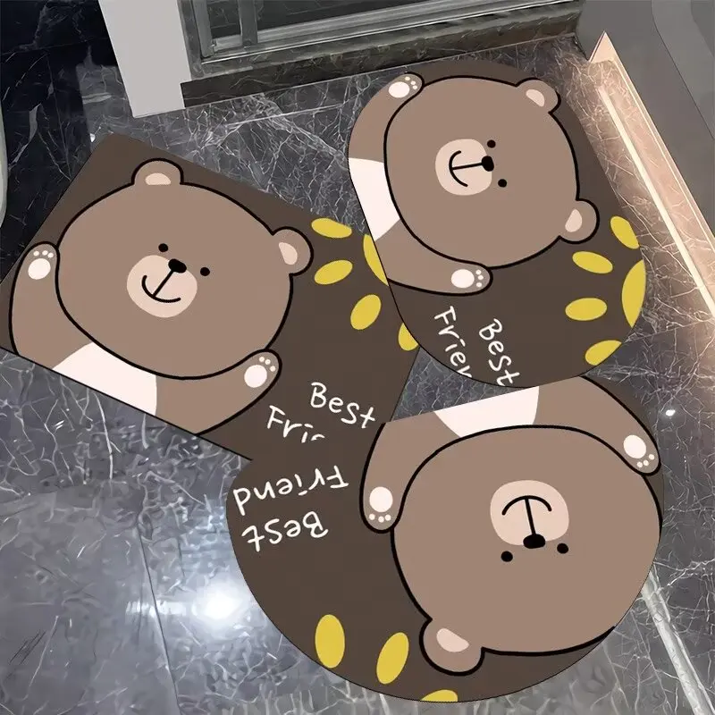 Diatom mud bathroom floor mat absorbs water quickly, separates dry and wet character rug, and thickens absorbent carpet