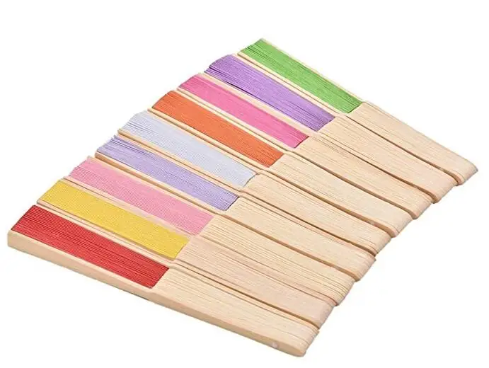 Folding Paper Fan Elegant Chinese Vintage Folding Bamboo Ribs Fan DIY Blank Paper Fan Wedding Shower Party Decor Classical Dance