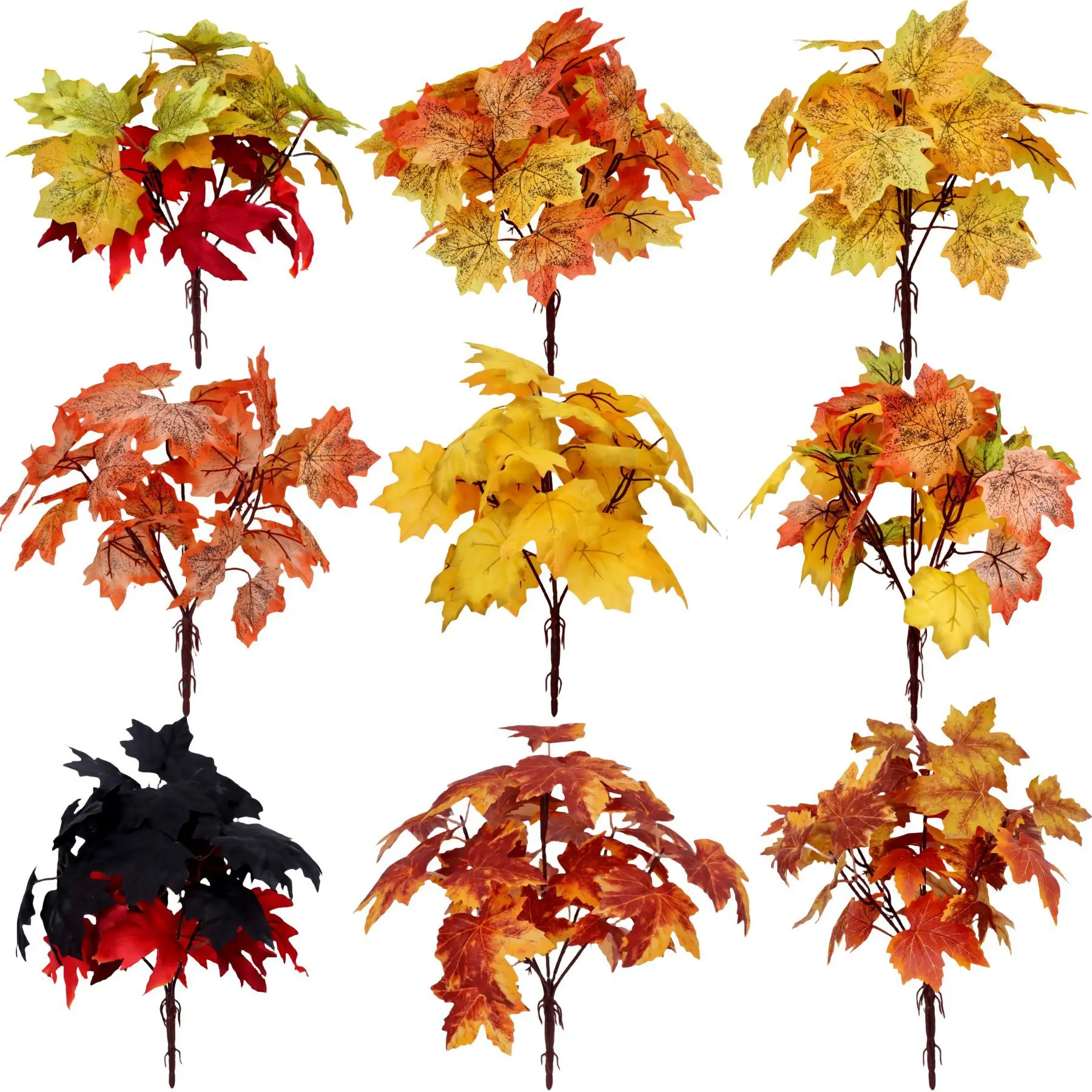 Artificial maple leaves artificial fall color  bundle halloween thanksgiving party garden table decorations autumn maple leaf