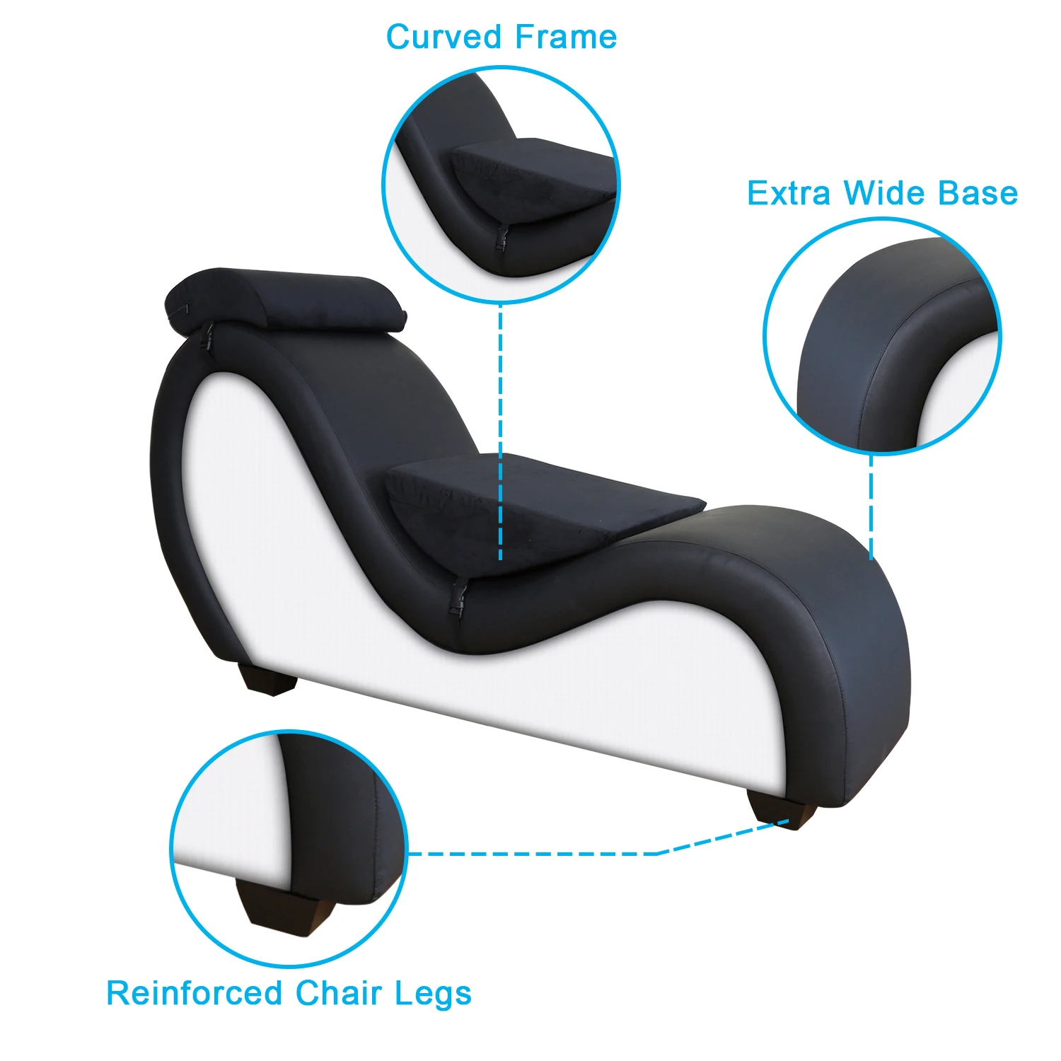 Black and white with lumbar pillow Making Love Chairs Sex Chair Relaxing Leisure Sleeping Living Room Furniture love Chair