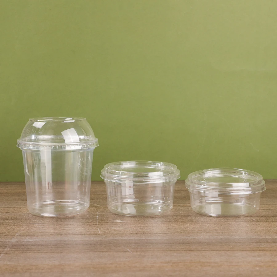 Large 120mm Neck Clear Plastic Buckets with Lids Eco-friendly 24 oz Plastic Cups with Lids
