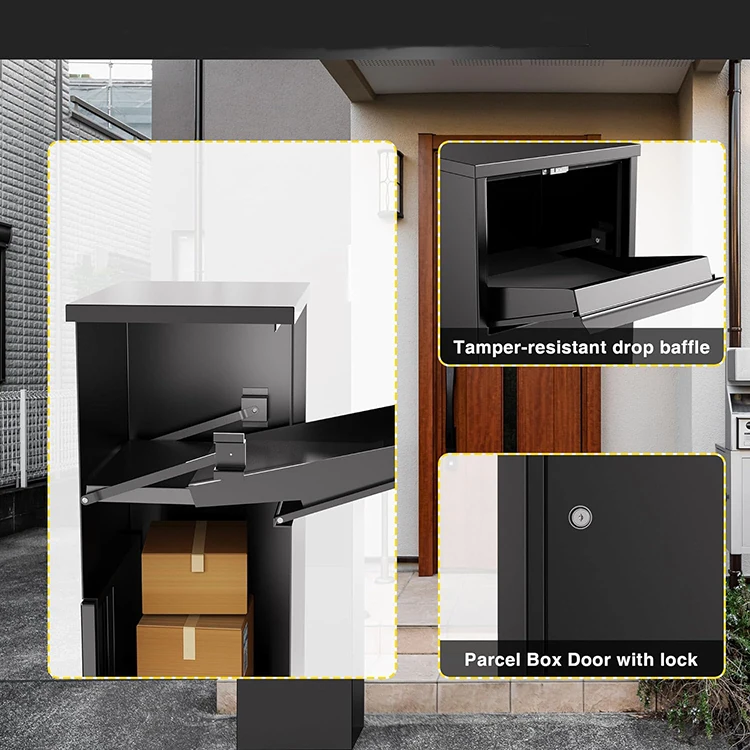 JH-Mech Parcel Box Drop Delivery Cold-Rolled Anti-Theft Lockable Parcel Drop Box for Outside Home and Business Deliveries