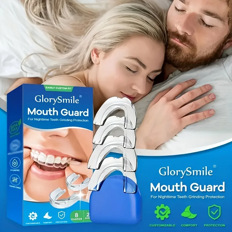 Glorysmile Mouth Guard 8 Packs Comfortable Custom Mold For Grinding Teeth Clenching At Night Bruxism Whitening Tray Guard