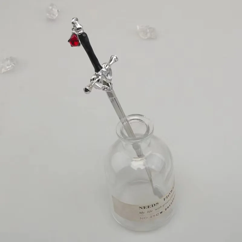 GEERDENG Ancient Chinese Sword Ruby Pendant Hairpin Female Metal Hair Stick Vintage Tassel Hair Forks Hanfu Coiling Hairpin