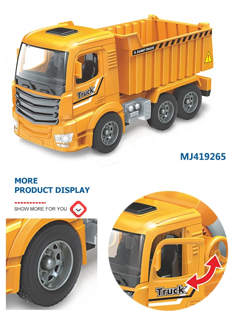 Hot sale 2.4G remote radio control dump garbage rc truck for kids sanitation toy car with 1:24 6x6 drift off road construction