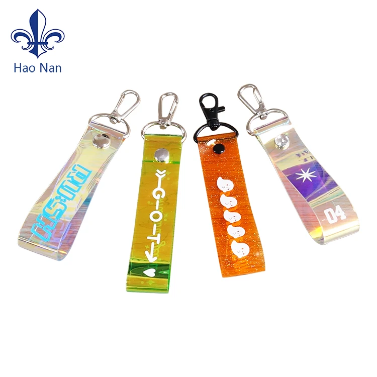 Wholesale Hot-selling  hologram  Key Chain Eco-friendly Silver High Quality PVC Keychain  custom logo