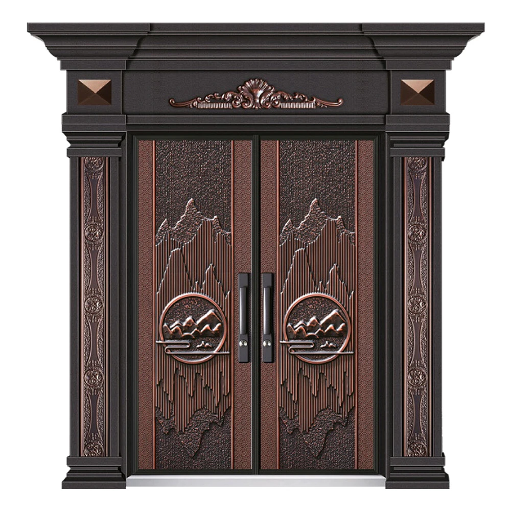 Residential Luxury Exterior Security Doors Bulletproof Zinc Alloy Villa Door from China