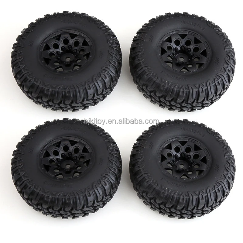 1.9 Inch Rubber Tyres Tire and Wheel Rim for SCX10 TRX4 TRX6 105mm*38mm Rc Car Parts Rc Hobby Accessories