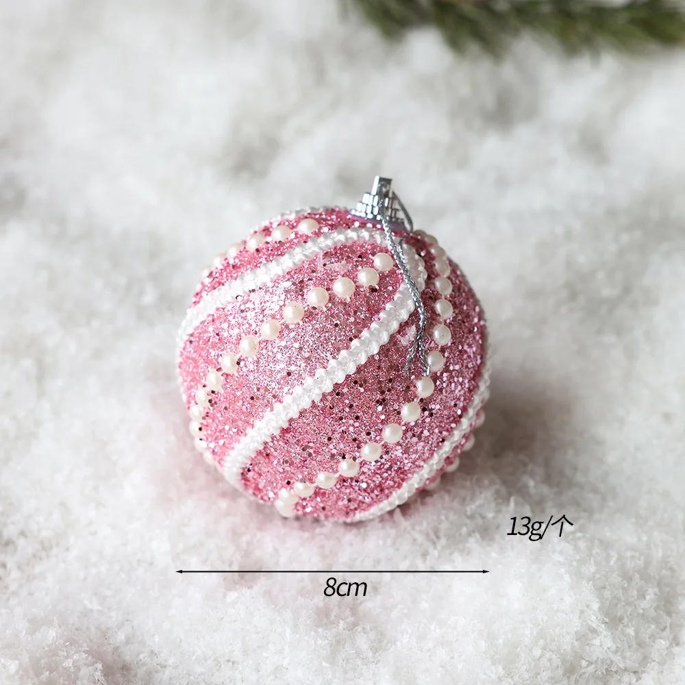 New Christmas tree decoration pendant glitter 8cm foam ball Christmas decorations (factory direct sales)