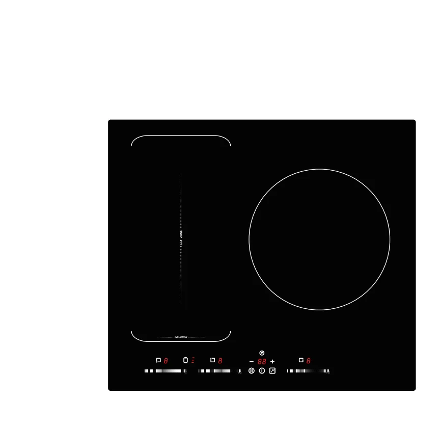 7000W China Built In Hob Suppliers Child Lock Ceramic Glass Touch Panel 3 Burner Induction Infrared Cooker with freezone