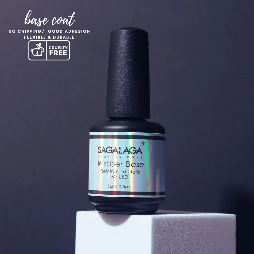 Private Label Strong Rubber Base And Top Coat Nail Gel Polish Color 15ml Soak Off Et UV Base Top Coat Gel Wholesale