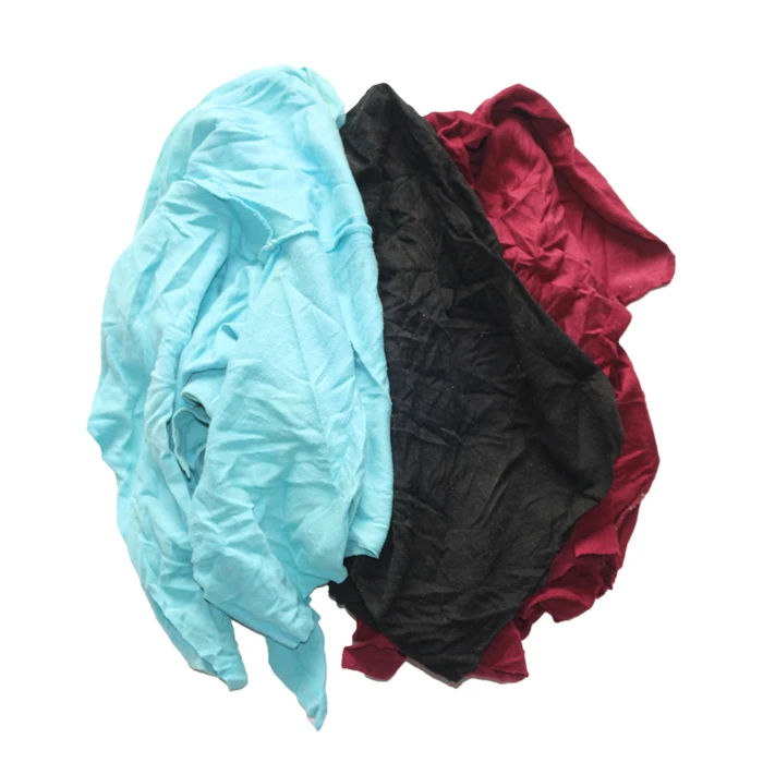 10KG 25KG Bales Used Clothes Mixed Rags Industrial Cleaning Rags Cloth Scraps Cotton Hosiery Cutting Used T-shirt Rags