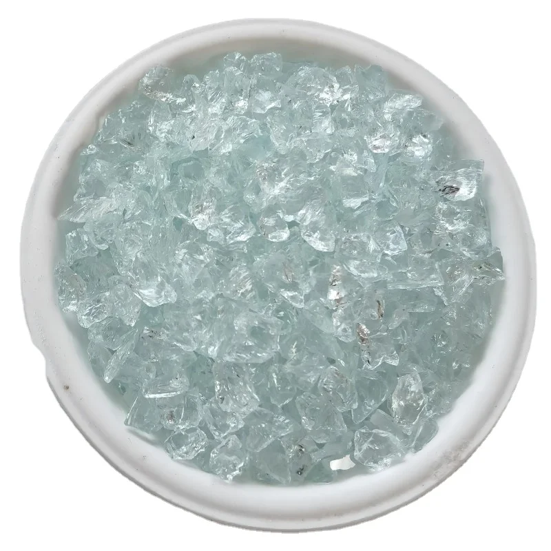 Crush fire Red glass chips Irregular broken glass sand beads stone for fire pit decoration