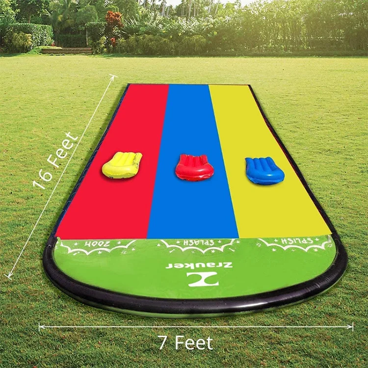 Wholesale children & adult outdoor summer water slide lawn inflatable lawn inflatable water jet pad water slide toy