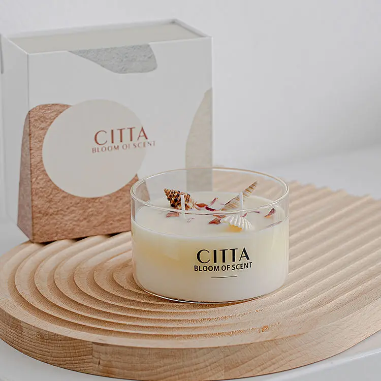 Personalized Soy Pure Scented Candles Manufacturer with Healing Crystals for Positive Energy