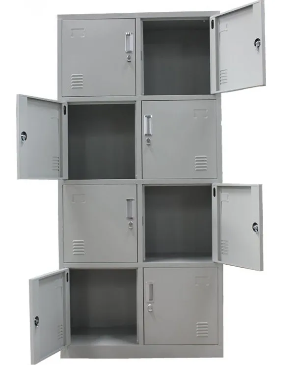 Dubai best selling customized 8 door clothes locker metal or iron workforce storage cabinet