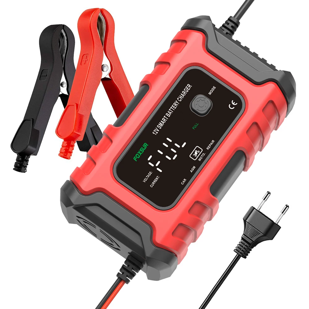 12V 6A Intelligent Pulse Quick Repair Lead Acid Battery Charger Motorcycle SUV RV Boat Car Battery Charger