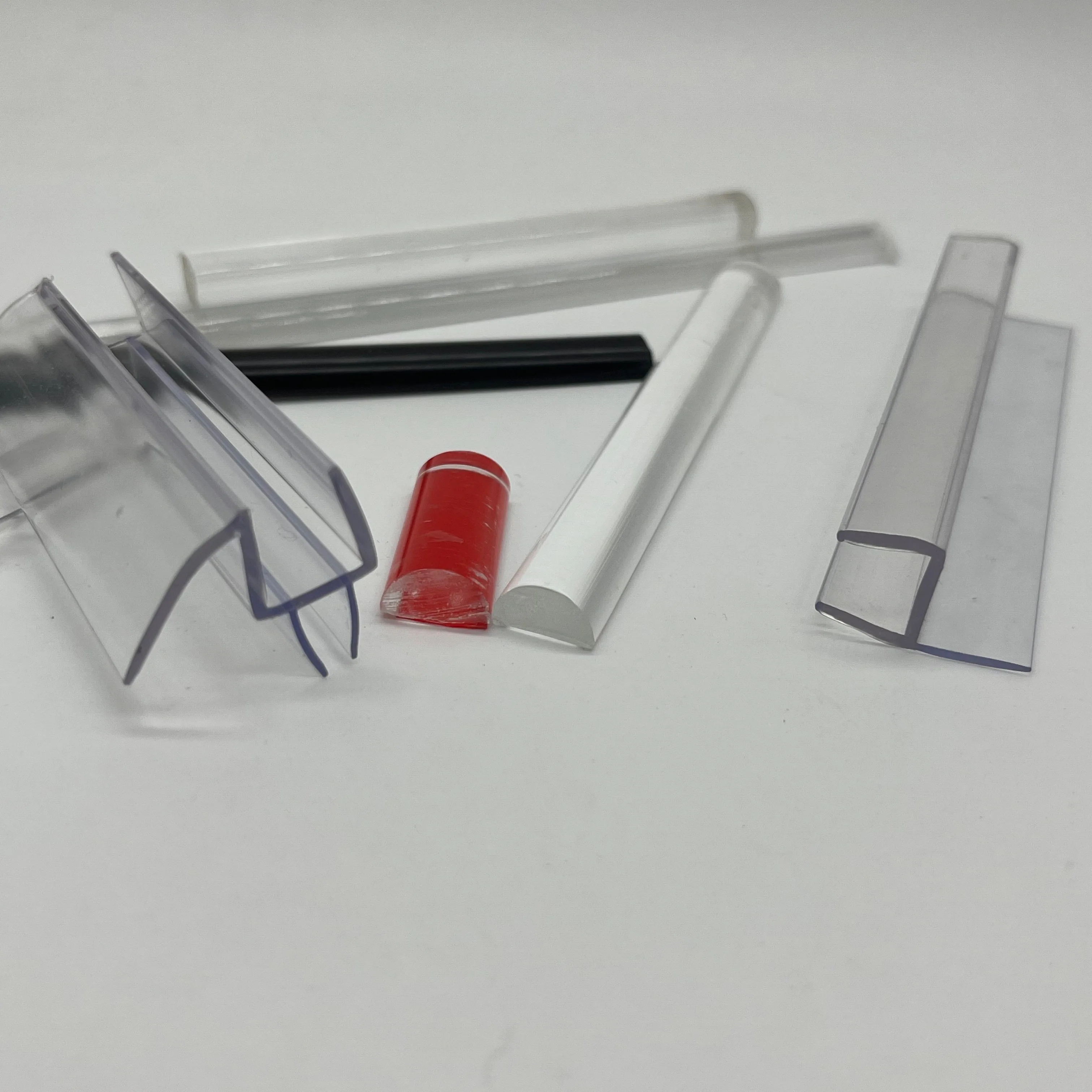 High Clear  Half-round and D type Transparent Seal Acrylic Waterproof Shower Door , bottom strip