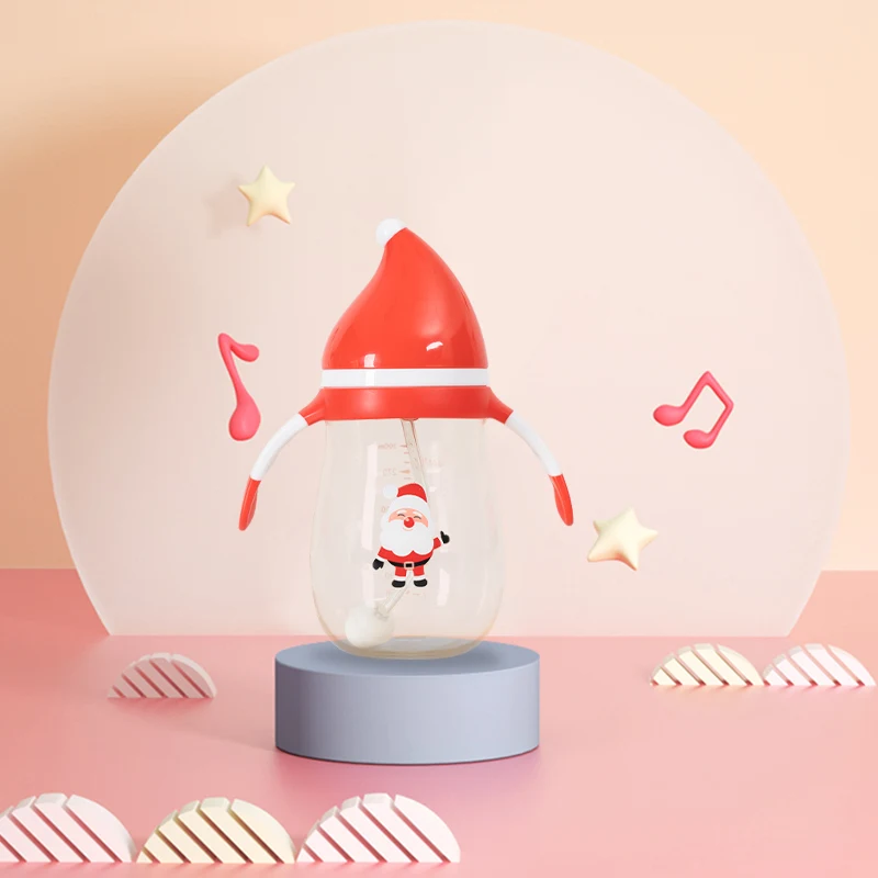 Оптовая цена, Детская Бутылочка для грудного вскармливания с логотипом на заказ, 240 мл, без БФА, синего цвета