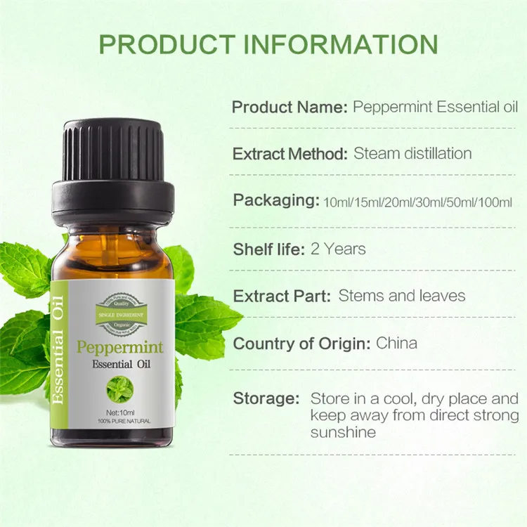 100% Pure Natural Plant Extracted Massage Oil Aromatherapy Peppermint Essential Oil With Wholesale Price