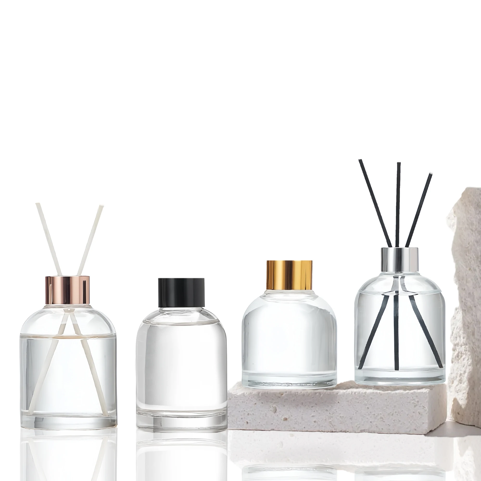 Empty Air Freshener Round Essential Oil Perfume Glass Bottle Car Hanging Reed Diffuser Bottle