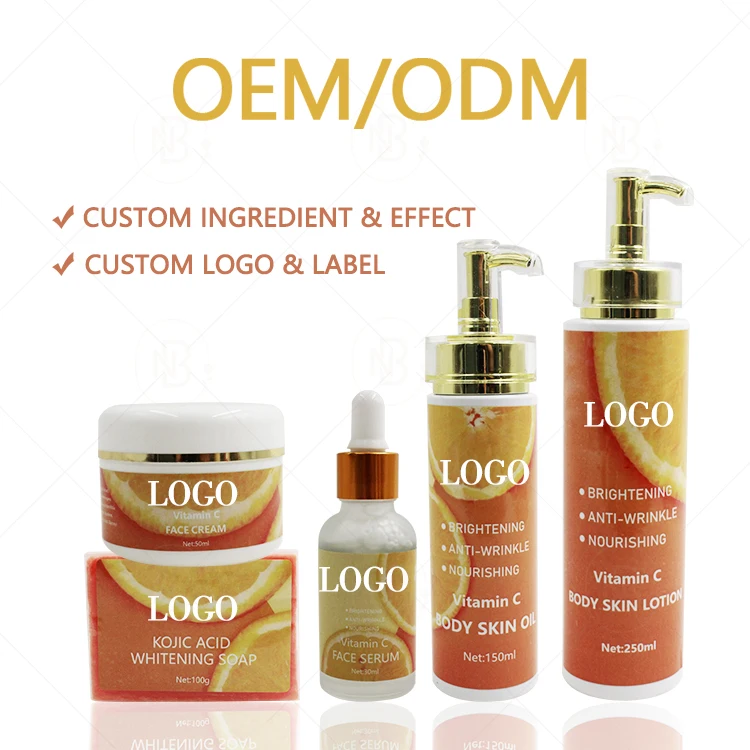 Отбеливающая осветляющая сыворотка для лица витамин С набор ухода за кожей