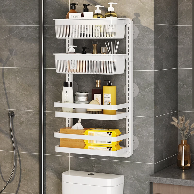 Household Organizer Double Wall Mounted Bathroom Over Toilet Paper Box Storage Towel Corner Dry Rack hang Wash Machine Stand