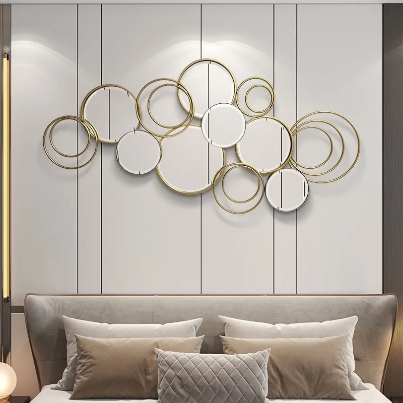 138X66cm FuZhou manufacturer factory price 3d wall hanging mirrored decorative large gold metal Handicraft art home decor mirror