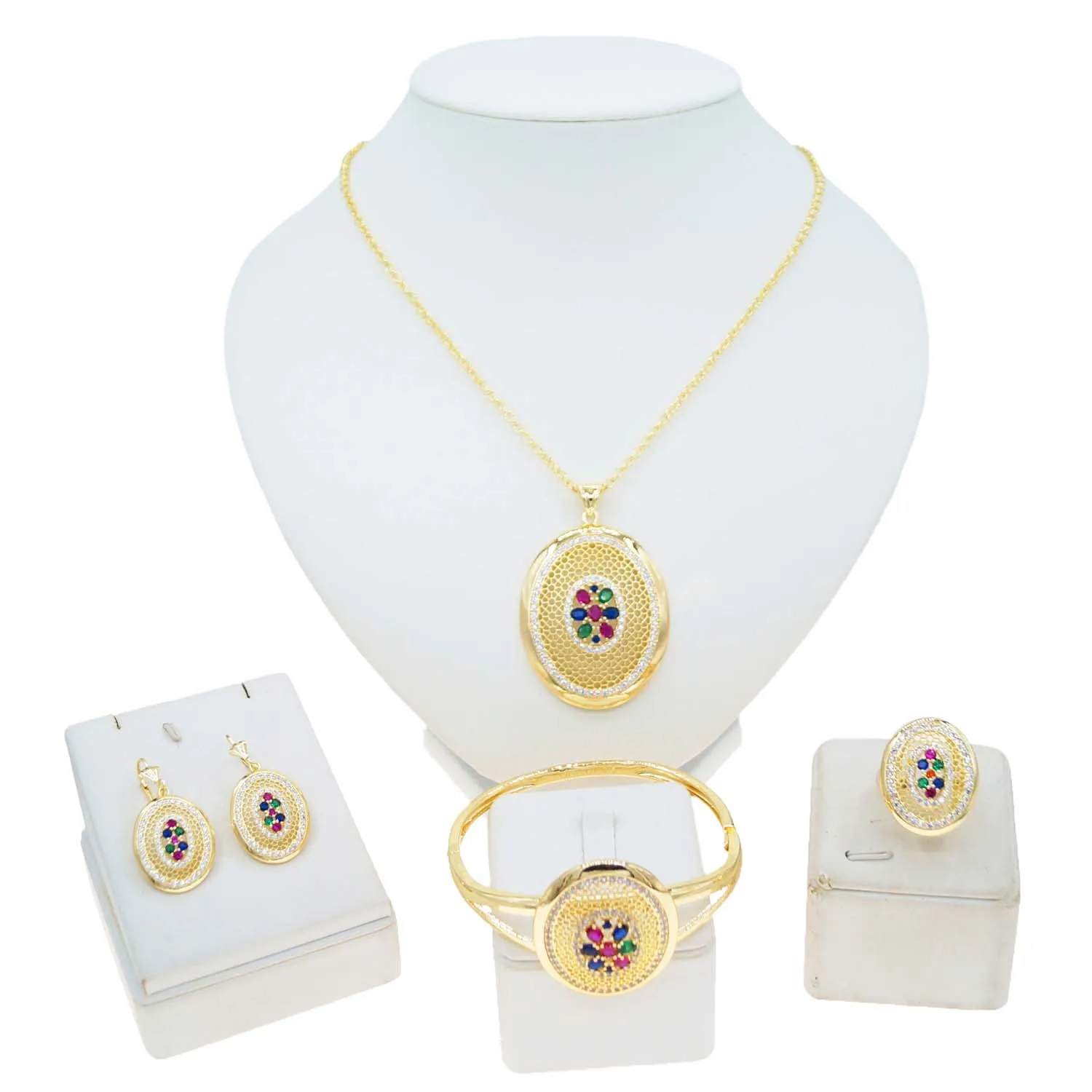 Yulaili Hot Sale Alloy Gold Plated Jewelry Ladies Banquet Party Dubai Gold Style Accessories