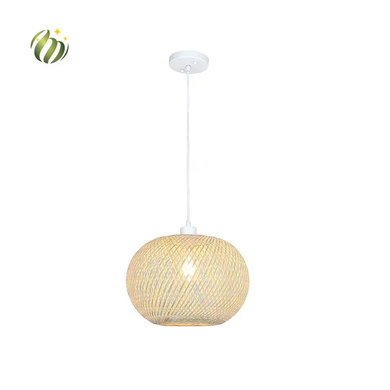 New Design Minimalist Indoor Restaurant Lighting Bamboo Pendant Lamp Shade Lights