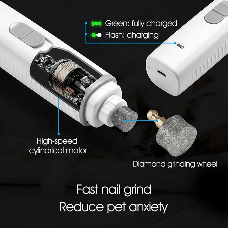 Dog Nail Clipper LED Light Electric Rechargeable Pet Nail Clipper Wholesale Factory Pet Dog Cat Nail Grinder