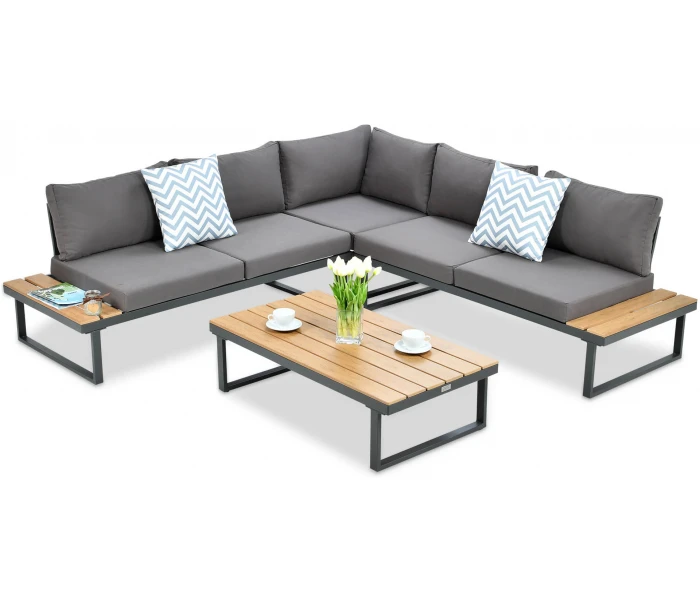 Garden Furniture Steel Frame Outdoor Corner Sofa Set