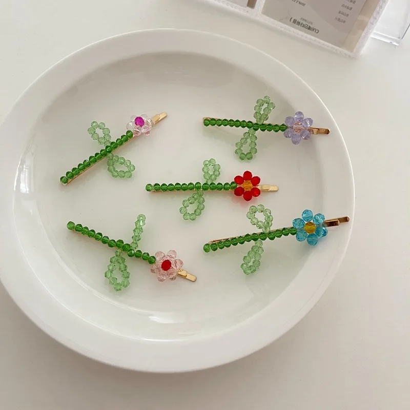 Hot Sale Crystal Beaded Hair Clips Bobby Pins Fashion Hairgrips Accessories For Women Barrette Hairclip Hairpin