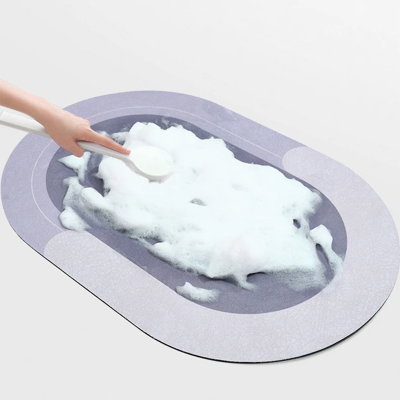 Factory Custom Diatomite Water Absorb Mat Anti Slip Diatomite Bath Floor Mat
