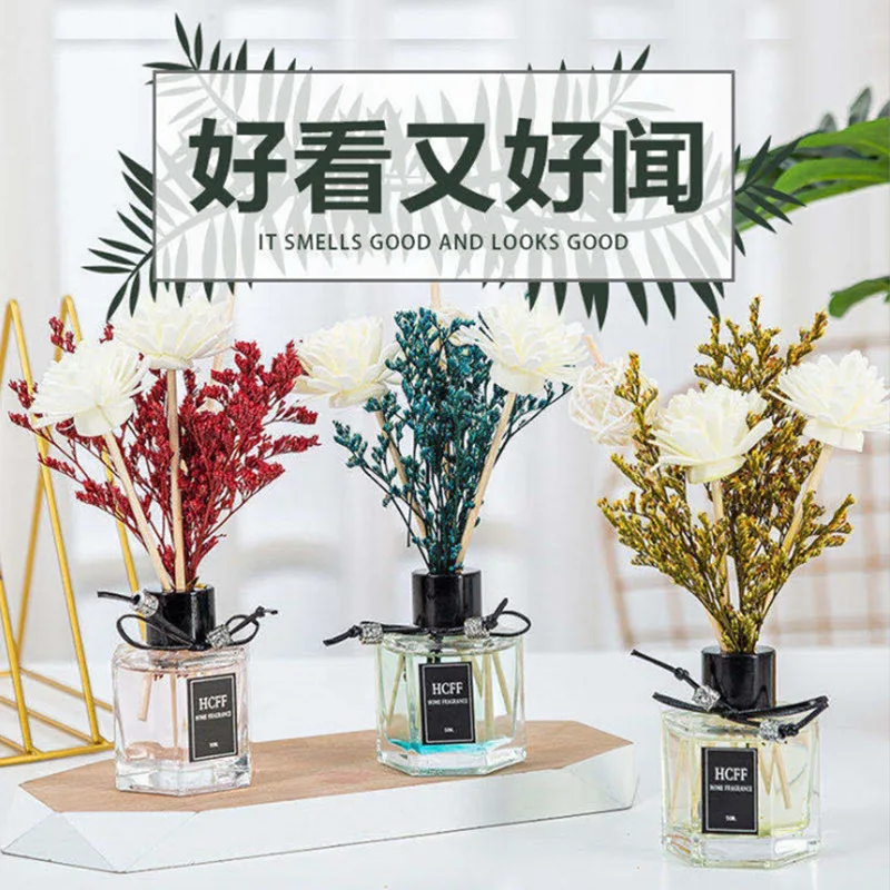 Wholesale household air freshener toilet deodorant perfume decoration imitation flower flameless fragrance essential oil