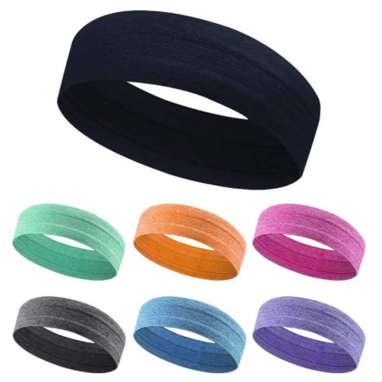 Elastic Sports Headband Running Headband Fitness Pure Color Silicone Sweat Headband