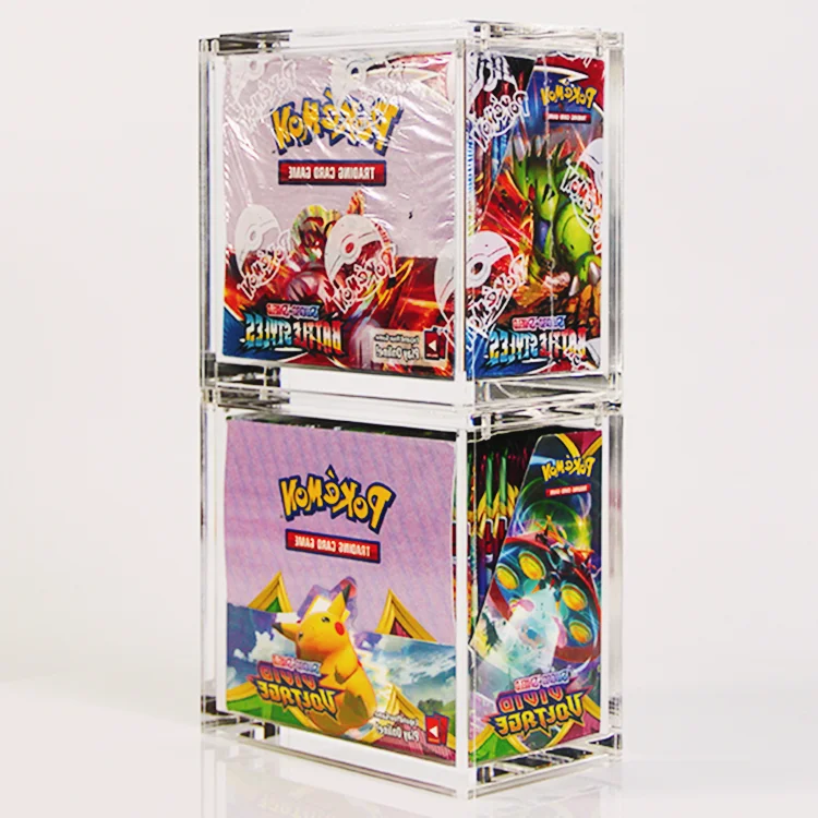 Popular Crystal Magnetic ETB Protector Box Acrylic Storage Display Case Booster Pack Pokemon with Lids Clear