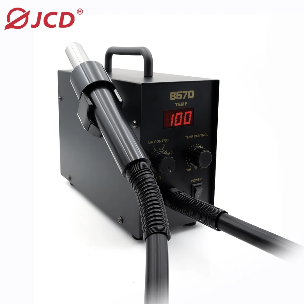 JCD 857D Soldering Station Rework Station Hot Air Gun Welding Repair Soldering Iron Tools 2 in 1 LED Digital Station 600w Engine