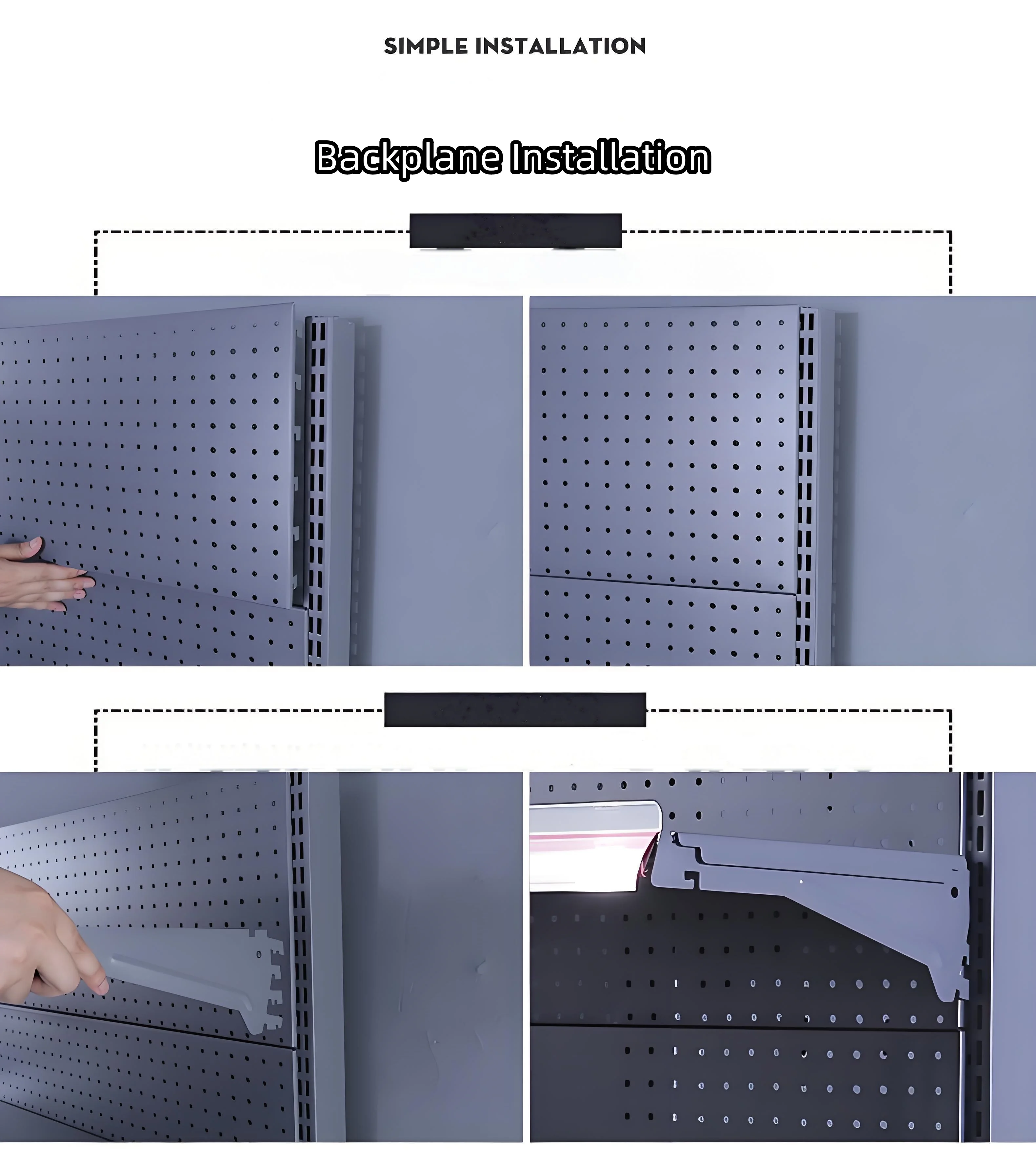Heavy-Duty Supermarket Shelves with Side Net Grocery Store Shelving Rack