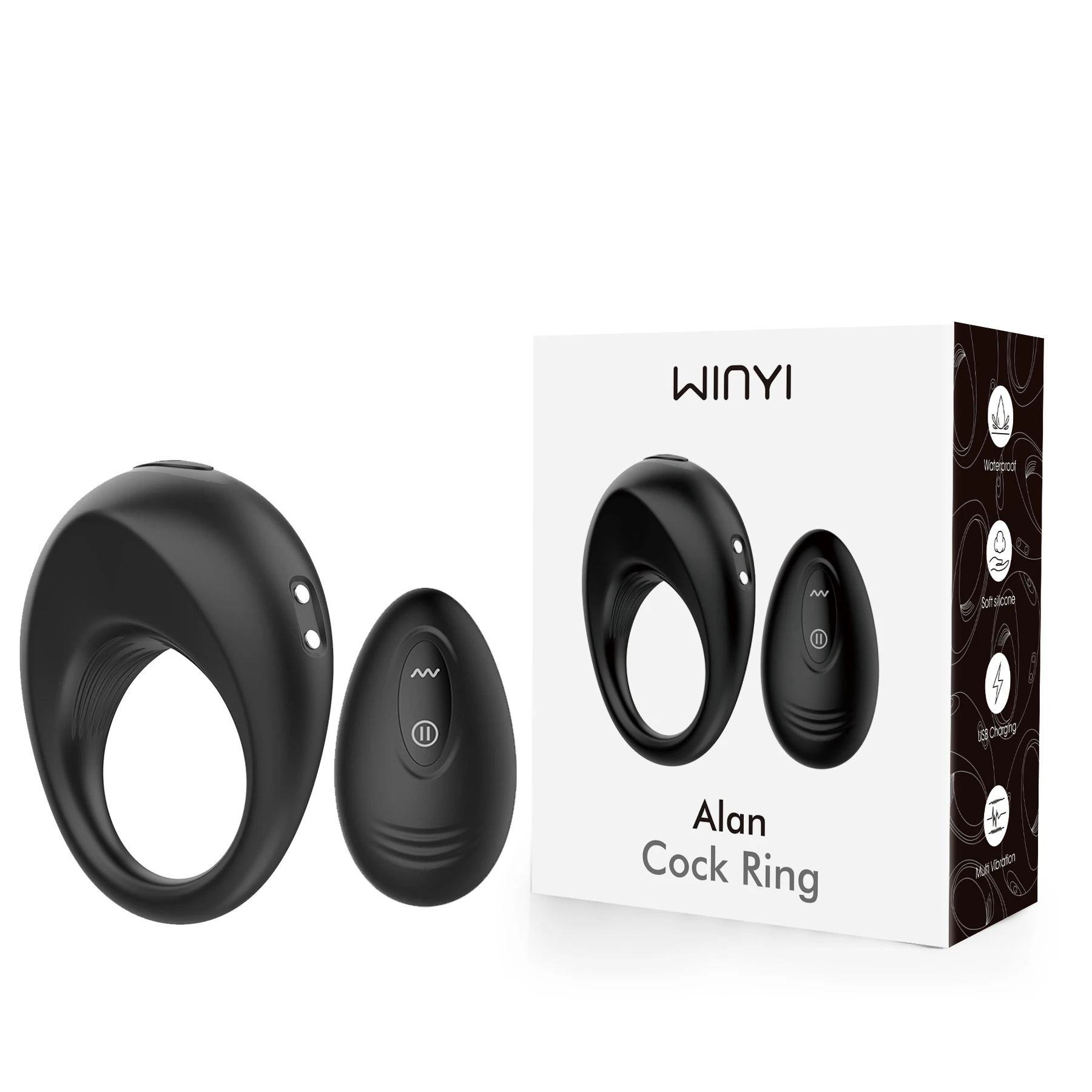 WINYI best sell  New Design Penis Ring Cock Enlargement Product Delay Ejaculation Sex Toys 10 mode Vibrating Cock Ring For Men