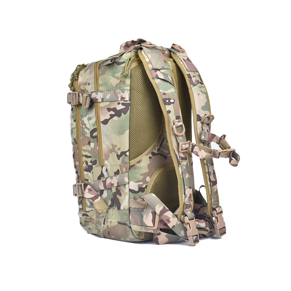 500D Nylon Waterproof Tactical Backpack for Hiking Outdoor Sports Mountain Hunting & Adventure Solid Color Polyester Lining