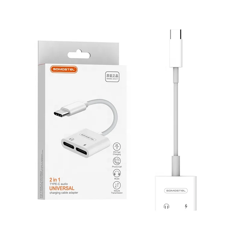 New Products Fast Charge Digital 2 In 1 Type C Audio Headphone Jack Charging Adapter Cable Converter