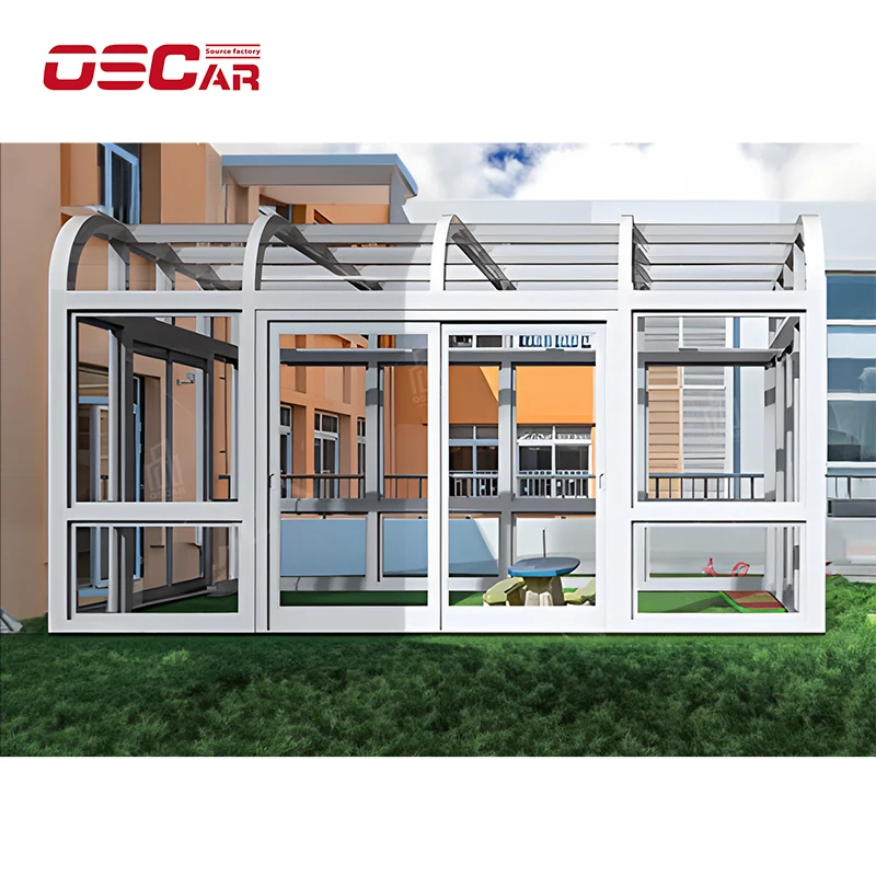 Modern Strong Backyard Large-scale Metal Process Aluminum Alloy Greenhouse Pavilion