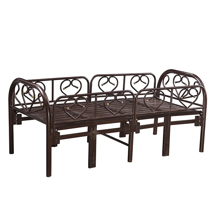 Manufacturer Sturdy Home Office Folding Metal Steel Iron Bed Frame Single Bed Foldable Beds