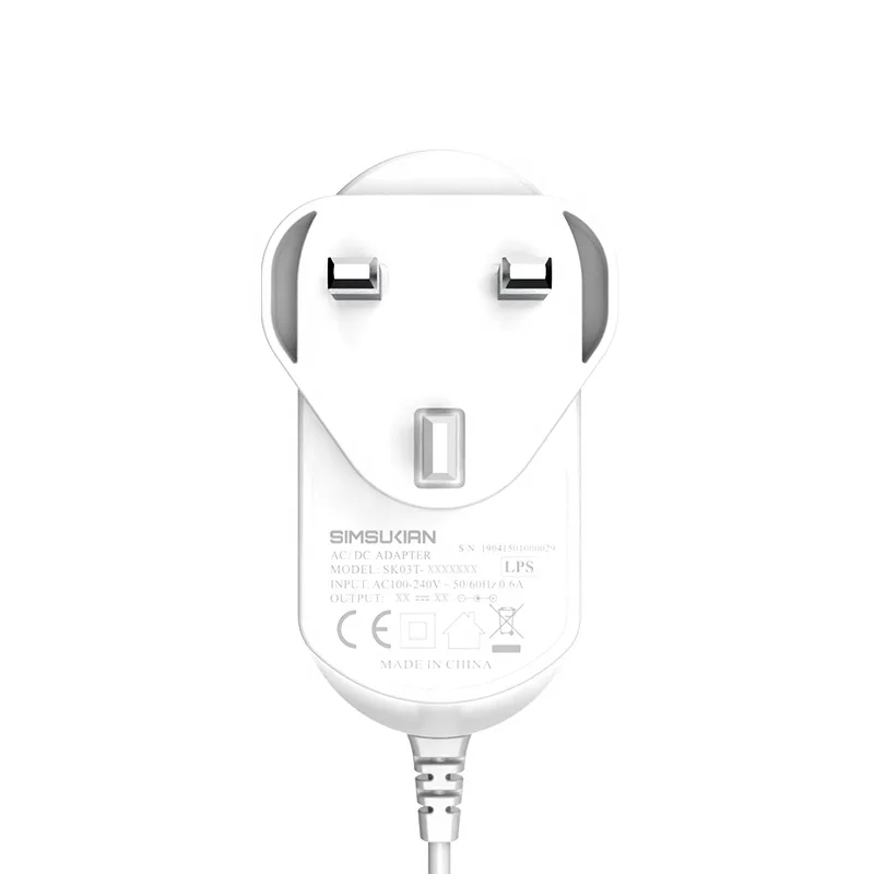 uk ce gs three pin plug for power adaptor