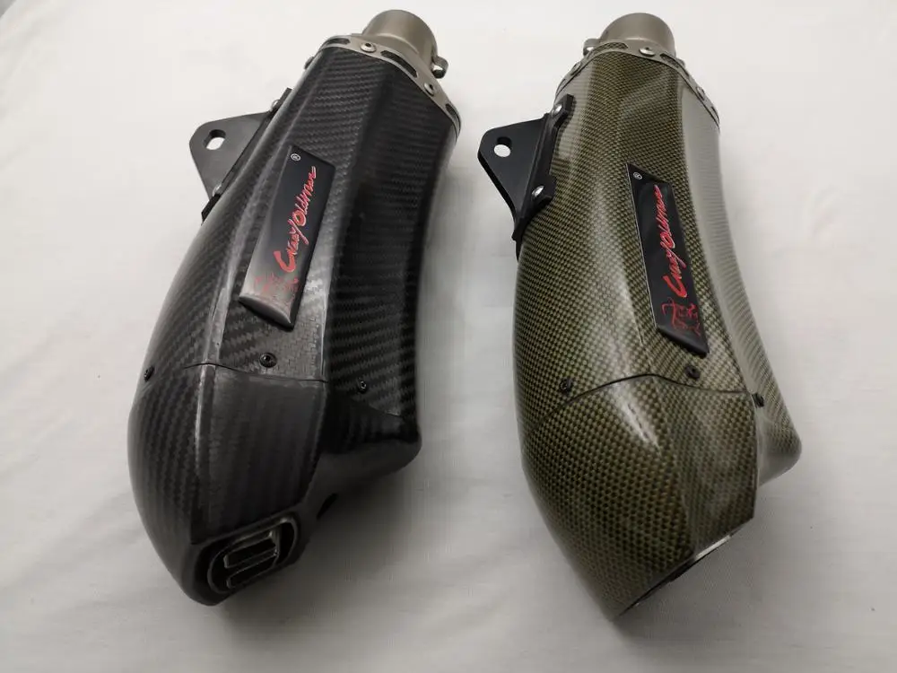 Universal Motorcycle Carbon fiber exhaust muffler exhaust for CBR650 Z900 KTM390 K8 ER6N FZ1 120 MT10 R1 R6 R3