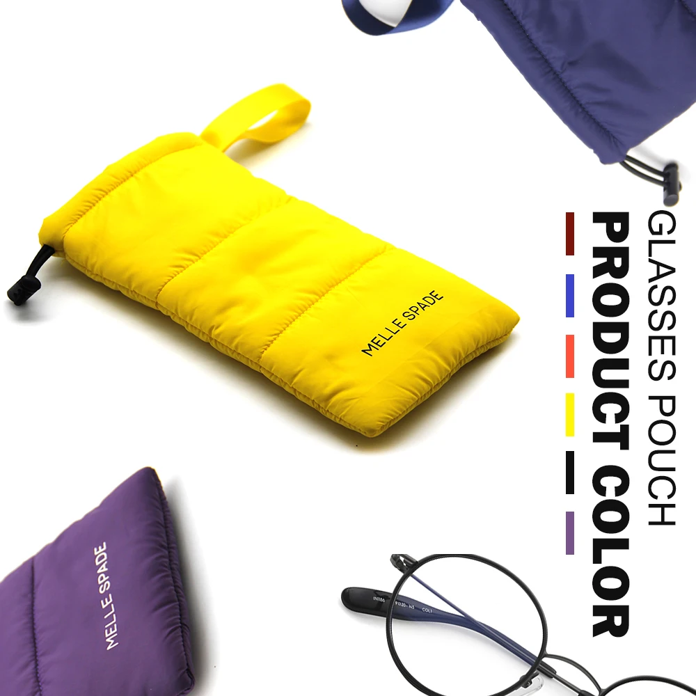 Eco-friendly 90 down feathers  custom logo phone bag drawstring sunglass pouch