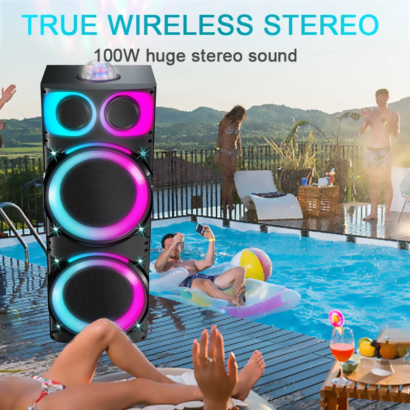 5.0 speaker home theatre system wireless speaker sound system portable outdoor subwoofer led stereo dj usb hifi
