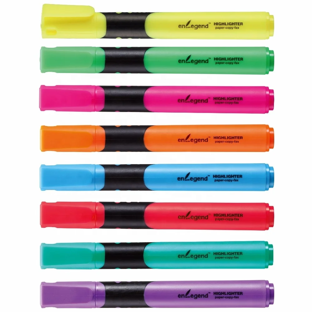 Promotional gift stationery sets fluorescent ink color text marker highlighter marker pen