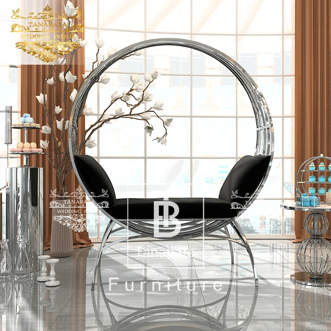 Gold metal brid cage wedding high back king chair for bride and groom